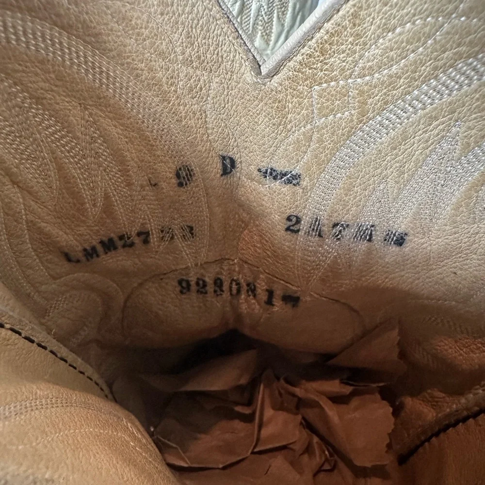 **SOLD**Vintage Larry Mahan Cream Ostrich Leather Men’s 9 Women’s 10–10.5 - Picture 10 of 10